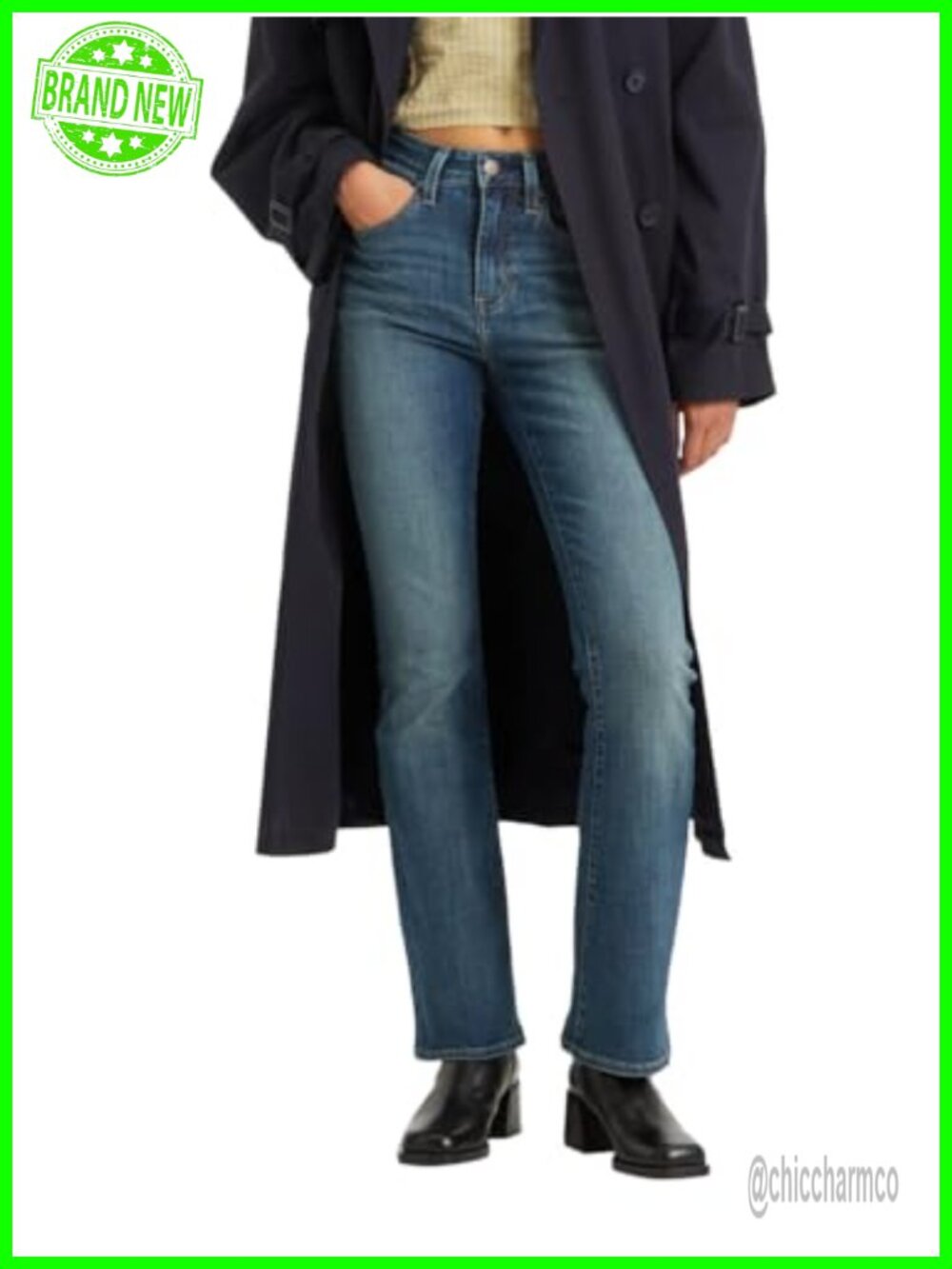 Levi's 725 High Rise Bootcut Jeans Slim Hip Thigh Stretch Denim